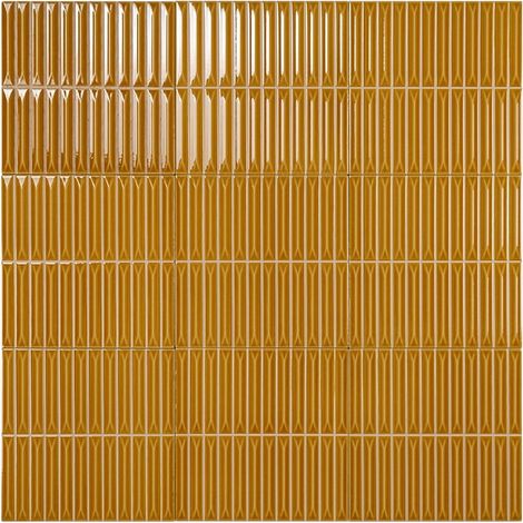 Carrelage Mur Ceramic Connection Yellow Brillante 20x20 PRÉ-DÉCOUPÉ (1,5x10)