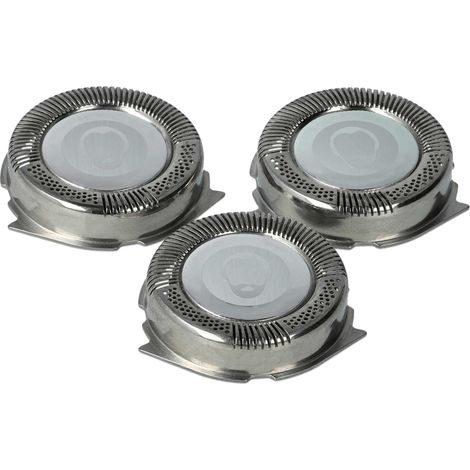 vhbw 3x Ersatz-Scherköpfe kompatibel mit Philips HQ7380, HQ7390, HQ7740, HQ7742, HQ7760, HQ7762, HQ7780, HQ7782, HQ7800, HQ7890, HQ8445, HQ8825, HQ8830 Elektrorasierer, Silber