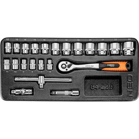 Insert cliquet et douilles 3/8 NEO TOOLS 84-239 22 pièces