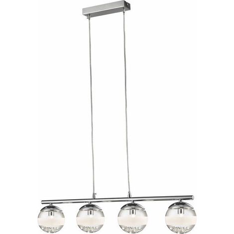 Suspension chromée 4 globes cristal G9 Dream Reality