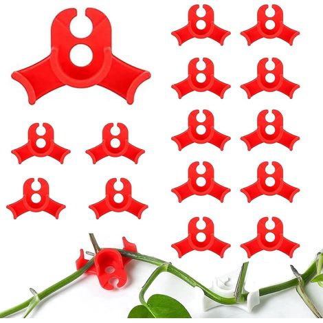 (Rouge) 15 pinces à plantes, supports stables et réutilisables pour plantes grimpantes murales, idéales pour le jardinage. (1/5)
