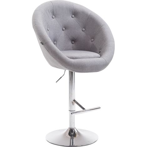 Barhocker London V2 Stoff grau chrom (1/5)