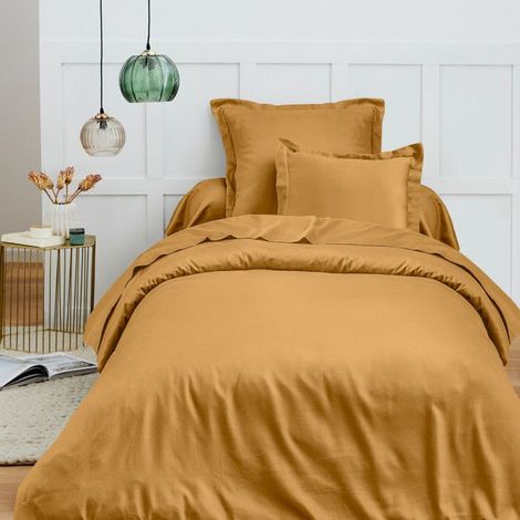 Housse de couette 140 x 200 cm "Prémium" pour lit 1 place - Prémium Miel (1/3)