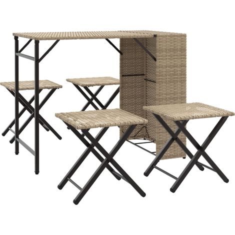 Maison Exclusive - Juego de comedor de jardín plegable 5 piezas r