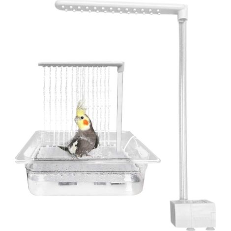 Baignoire Automatique pour Perroquet avec Douche, Bain Automatique pour Oiseaux, perruches, Bain d'eau Circulaire, Douche de Circulation pour perroquets USB (1/5)