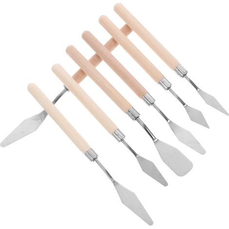 Set di 7 raschietti per pittura a olio, coltelli da tavolozza, kit di raschietti per dipingere su tela, spatole e miscelatori di colori (1/5)