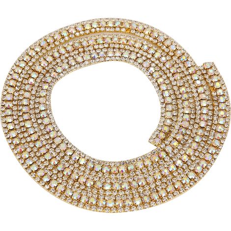 Rouleau de ruban décoratif strass cristal étincelant maille diamant (Doré) (1/5)