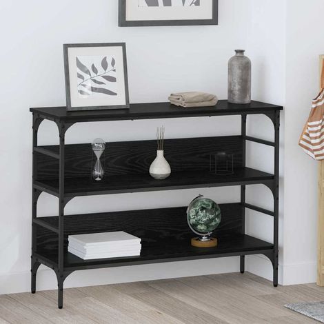 vidaXL Tavolo consolle Rovere nero 100 x 32 x 75 cm Legno multistrato (1/5)