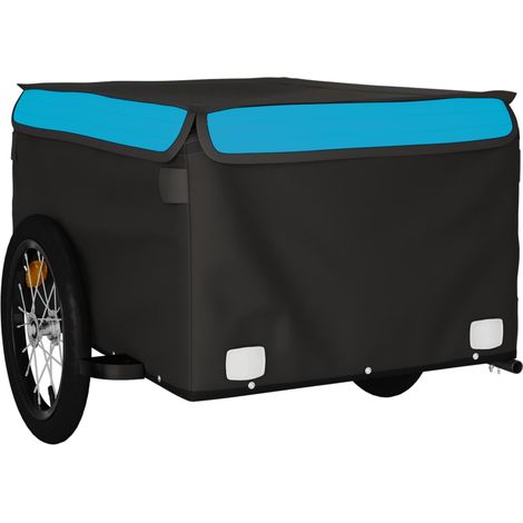 Remorque chariot transport de vélo 45 kg fer bleu (1/5)
