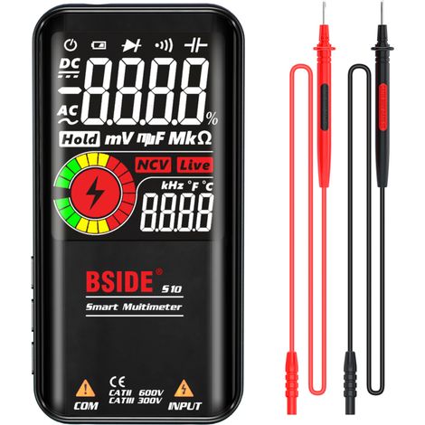 Multimètre intelligent S10, 9999 points, mesure de volt AC/DC et détection NCV avec flash - KISTO (1/5)