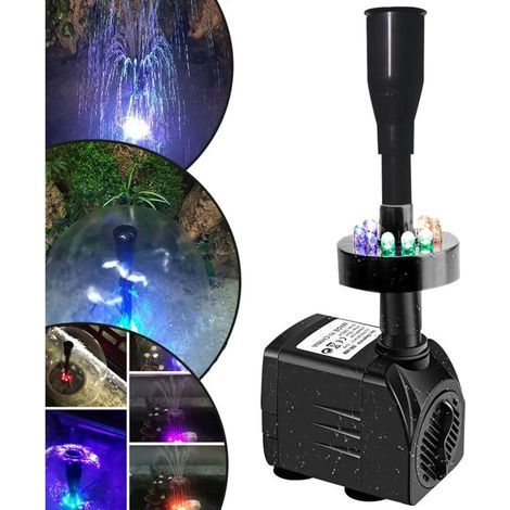 Springbrunnenpumpe mit LED-Beleuchtung. Ideal für den Garten.