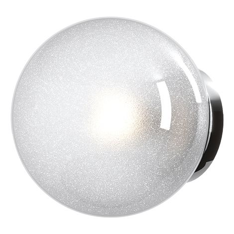 Applique Contemporanea Glitter Metallo Cromo Vetro Soffiato Trasp 1 Luce E14 (1/4)