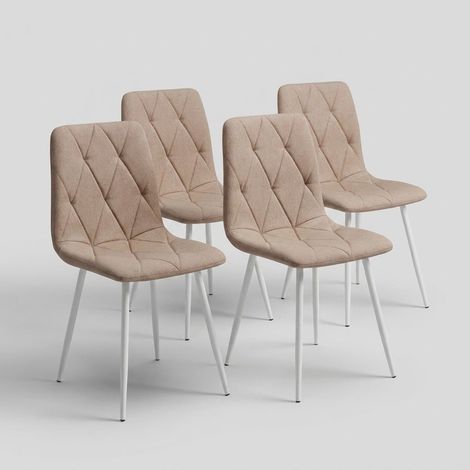 Juego de 4 sillas de interior acolchadas estilo elegante Marea - Beige