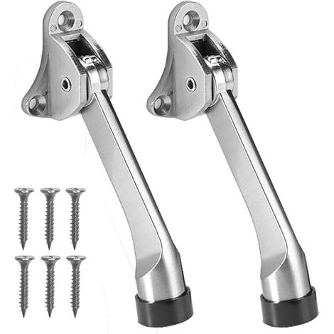 2-teiliger Türstopper, verhindert das Zuschlagen von Türen, Türstopper, Türstütze, mit weichem Gummipuffer und Schrauben – Zinklegierung – 13 cm (1/4)