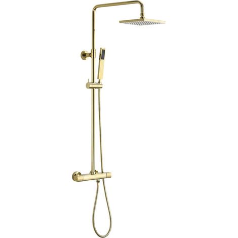 Sapho Spy - Conjunto de ducha con termostato, 20x20 cm, dorado SZ139 (1/5)