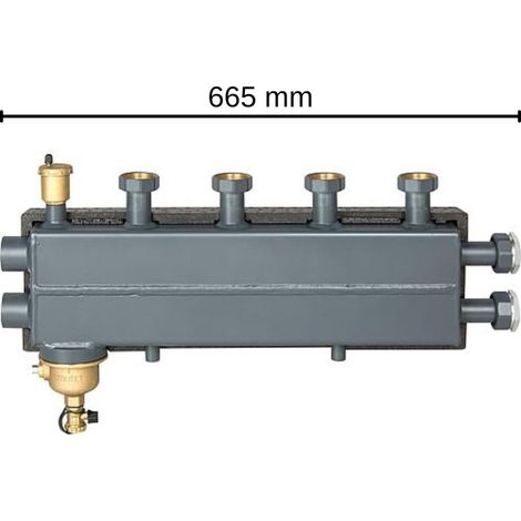 Kombi-Heizungsverteiler mit Hydraulischer Weiche Magnetschlammabscheider und Entlüfter 2+1 HK (1/2)