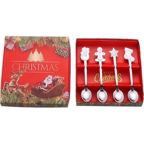 Lot de 4 cuillères à crème glacée en acier inoxydable couleurs pour la (1/5)