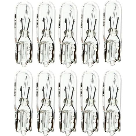 10 Ampoules T5 - 12V 1.2W W2x4.6d - Wedge Base - clignotant et tableau de bord (1/5)