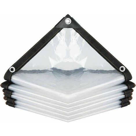 Lona transparente impermeable con ojales, lona ultraligera multiusos de polietileno, resistente a la lluvia y al desgarro (color: transparente, tamaño: 200 x 200 cm) (1/5)