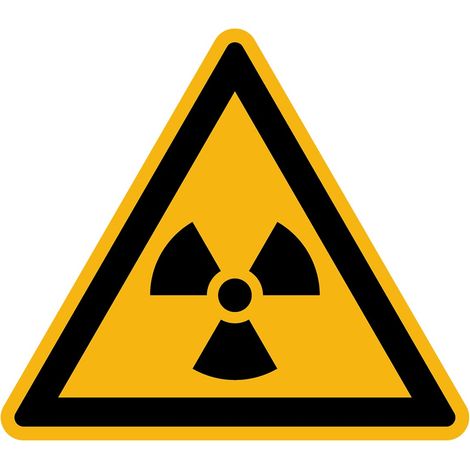 Adesivo Pericolo Avvertenza Avvertimento NF ISO 7010 - Adesivo Segnaletico Triangolare Laminato Resistente all'Acqua e ai Raggi UV - Materiali Radioattivi - 20x20 cm (1/5)