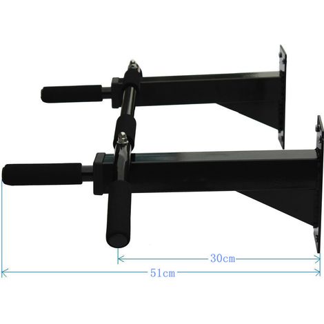 Barra de dominadas de pared 94 cm, empuñadura antideslizante de espuma, acero negro HAVRYA (1/5)