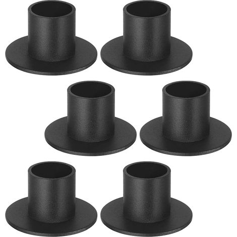 6pièces Bougeoirs Coniques Fer Noir de Chandeliers Métal pour Centres de Table Décoration de Mariage Table pour Dîners et Fêtes (1/5)