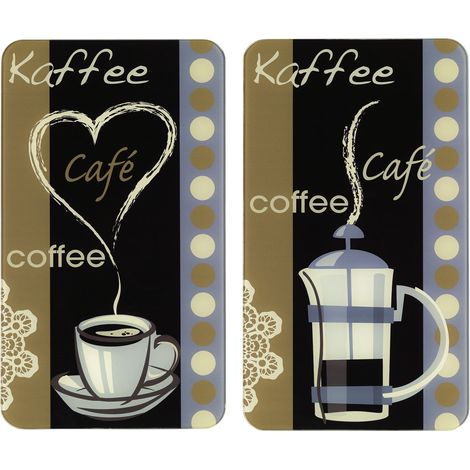 Wenko – Plaque de cuisson en verre trempé 52x30cm – Lot de 2 – Résistante aux chocs et éraflures – Antidérapante pour tous types de plaques
