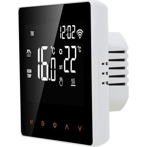 ME81H Thermostat Intelligent LCD WIFI Chauffage Sol Eau Boiler Murale Electrique Compatible Tuya AC230V Blanc Bouton Orange 16A (1/5)