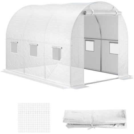 Bâche de remplacement pour serre, résistante aux intempéries, 300 cm x 200 cm x 200 cm, transparente, livraison sur site (1/5)