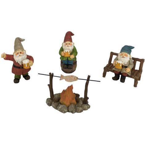BUNTHAUS Nains Joyeux compagnons de taverne  - Un Ensemble de 5 pièces de Nains de Jardin pour Le Jardin Miniature enchanté (1/5)