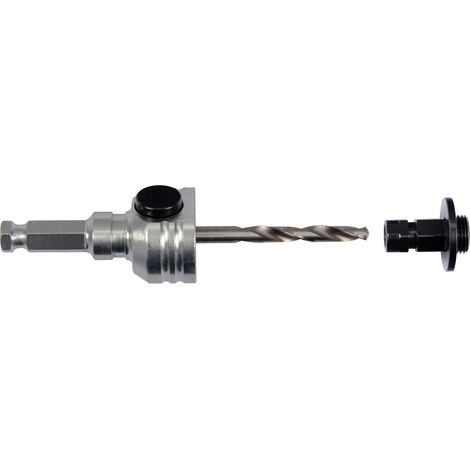 Projahn Adapter Schnellwechsel 6-kant SW 11 mit 2 Verbindungsstücken und HSS 125 mm Zentrierbohrer für Multi Lochsäge (1/2)