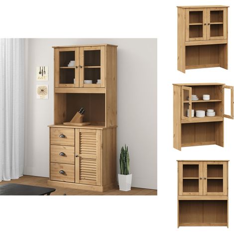 Sideboards - Living Sideboard-Aufsatz VIGO 78x30x100 cm Massivholz Kiefer (1/5)
