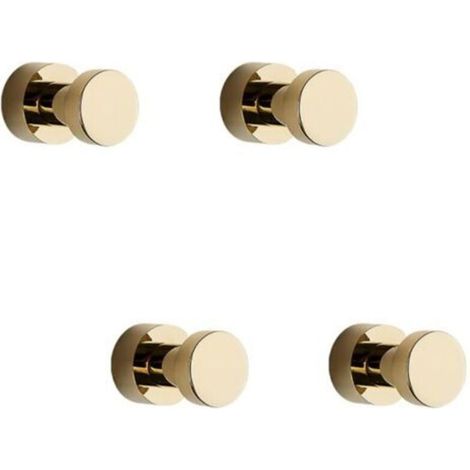 Handtuchhaken Gold 4er-Pack Rostfreie Metall-Kleiderhaken und Garderobenhaken, Klebe- oder Wandmontagehaken für das Bad