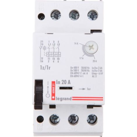 Interruptor autom谩tico para motor 3P 9kW 14-20A M 250 1R/1Z 20 606831