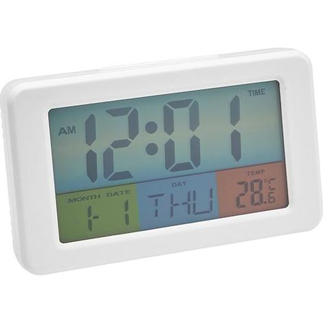 OROLOGIO SVEGLIA DIGITALE C/TERMOMETRO E CALENDARIO MAURER - CF. SCATOLA