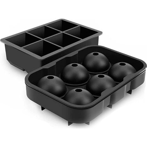 Bac à Glaçons Moule Boules de Glace en Silicone avec Couvercle et (1/5)