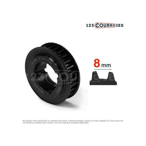 Poulie dentée Delta Chain moyeu amovible PD8MDC56-36MA-OPTIBELT