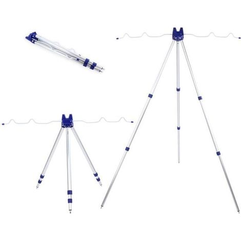 1 pièces support de trépied de canne à pêche, support pliable en alliage d\'aluminium 5 pôles, pour piscine de pêche sauvage (1/4)