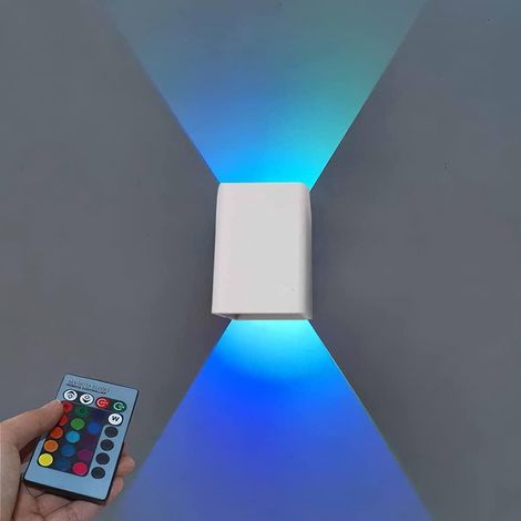 Applique murale LED 5 W d'intérieur, éclairage d'ambiance avec variateur RGB. Applique murale moderne à éclairage vers le haut/vers le bas en aluminium, idéale pour les couloirs, salons, chambres et e (1/5)
