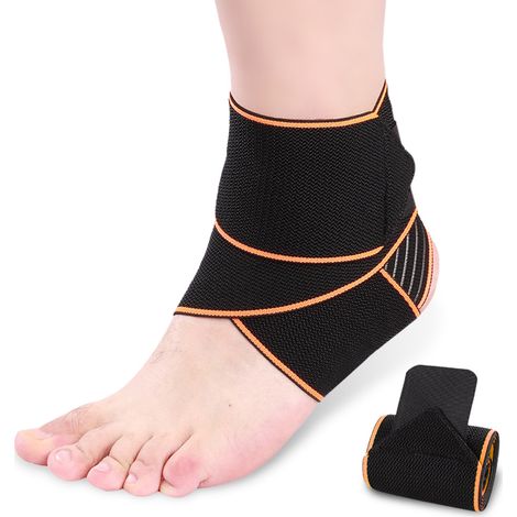 Tobillera elástica, transpirable, de nailon y látex, ajustable, deportiva, de uso diario. (1/5)