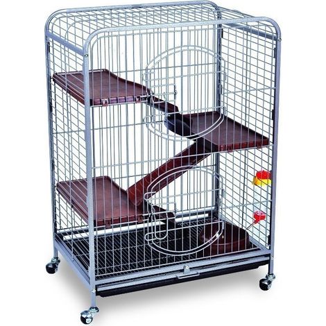 Gabbia per Criceti con Ruote, Habitat per Criceti, Gabbia da Viaggio per Criceti, 64x43x92 cm