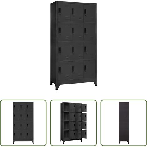 vidaXL Schrank für Büro - Schließfachschrank Anthrazit 90x45x180 cm Stahl (1/5)