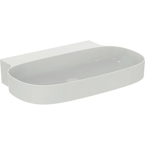 Lavabo Linda-X sans trou, sans robinet, 750x500x135 mm, blanc avec IdealPlus