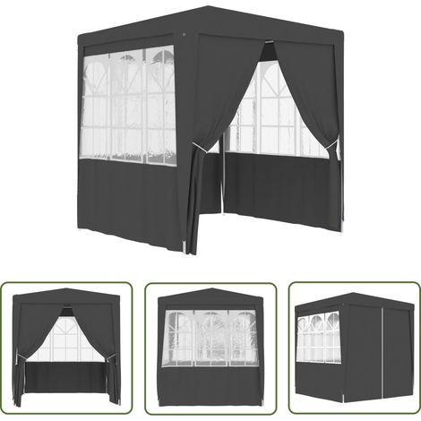 The Living Store Profi-Partyzelt mit Seitenwänden 2,5×2,5m Anthrazit 90 g/m² - Gartenzelt - Partyzelt - Outdoor Zelt - Pavillon - Grillplatz (1/5)