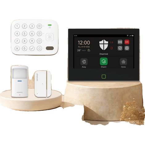 Sistema de alarma de seguridad, batería de 5000 mAh, sirena de 115 dB, pantalla táctil de 1024 x 600, conexión inalámbrica, compatible con Alexa. (1/5)
