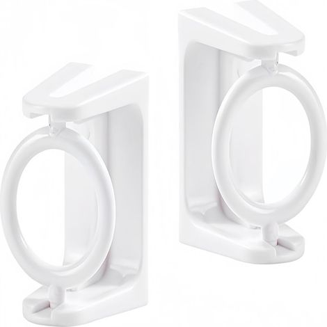 Anneau de fixation pour tringle à rideaux multifonction, adhésif, pivotant, blanc, (1/5)