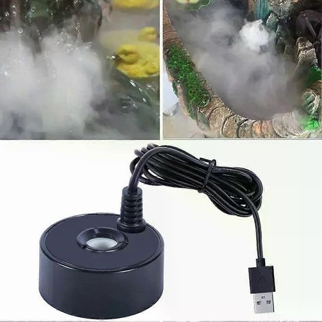 Pulvérisateur de fontaine USB 5V, petit pulvérisateur pour fontaine artificielle de style rocaille, aquarium et aménagement paysager, étanche, blanc/noir. (1/5)