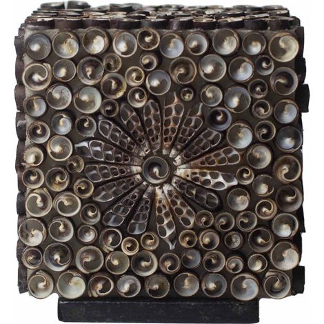 Lampe Coquillage Boho - Carré Torsadé Chocolat - 15 cm- Vendu par 1 (1/4)