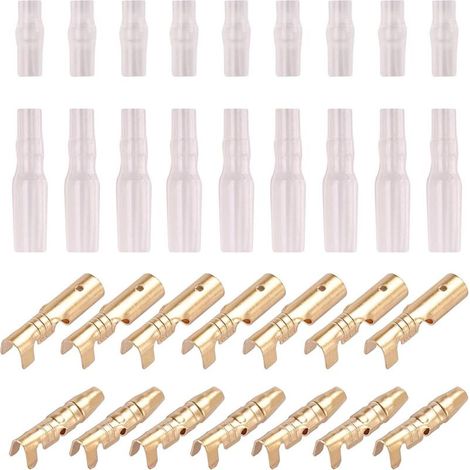 120PCS 3.9mm Bullet Connecteurs Kit Or Bullet Mâle et Femelle Bornes de Fil Connecteur avec Couverture D'isolation pour Moto Moto Voiture Bateaux Électrique Instruments (1/4)