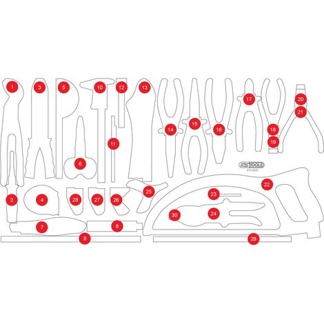KS TOOLS Einlage de espuma vacía para 813.0030 - 813.0030-97